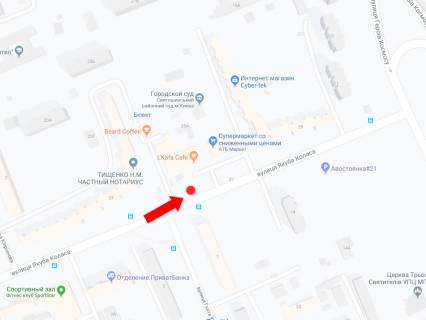 Білборд, Бігборд (Борд)  B у Києві, 3x6  Коласа вул., 25 - вул. Юри, на світлофорі, біля "АТБ", в сторону вул. Героїв Космосу, супермаркету "Фуршет" схема