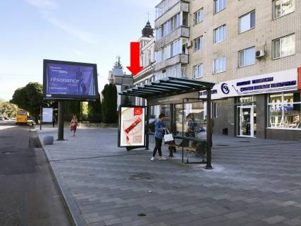 Ситилайт A в Житомире, 1.8x1.2  Київська вул., 2, зупинка "Соборна пл.", біля центру "Vodafone", в сторону вул. Театральної фото 1