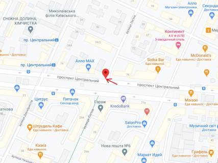 Ситилайт A в Николаеве Центральний просп. (Леніна просп.)., 74А - Героїв Рятувальників вул. (Лягіна)  схема