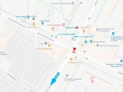 Billboard B in Kharkiv, 3x6  Павлова вул., 134/16 - Валентинівська вул., в центр scheme