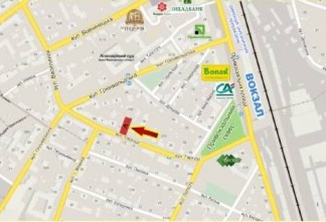 Билборд  в Ивано-Франковске, 3x6  Гаркуші вул. - Франка вул., верхній, в центр схема