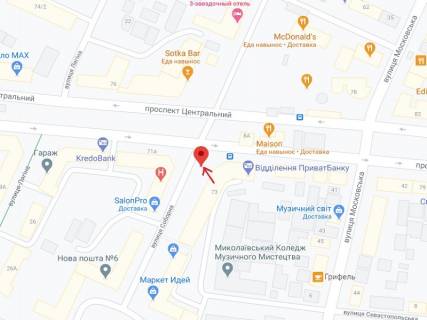 Ситилайт A в Николаеве Центральний просп. (Леніна просп.)., 73 - Соборна вул. (Радянська)  схема