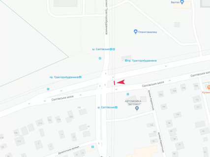 Билборд A в Харькове, 3x6  Салтівське шосе, 228 - Тракторобудівників пр., в центр схема