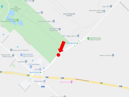 Билборд A в Киеве, 6x3  Старобориспільська вул., роздільник, в сторону пл. Харківської, ст.м. "Бориспільська" схема