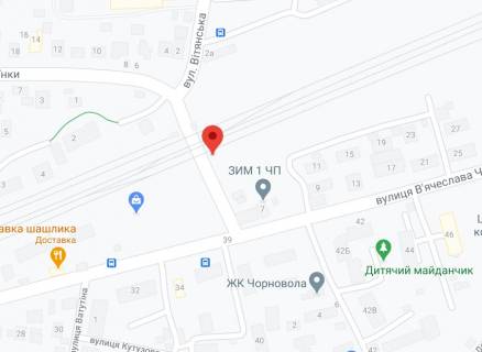 Билборд A в Вишневое Украинки ул. - Черновола ул., ж,д переезд, справа схема