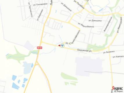 Билборд B в Луцке, 3х6  Ярослава Мудрого (колишня Станіславського)-Виробнича (колишня Боженка) _Новий ринок_з центру схема