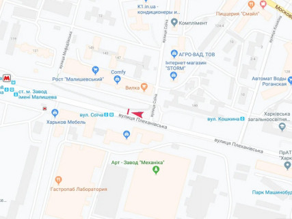 Призма A в Харькове, 3x6  Тарасенка (кол. Плеханівська) вул., 135/139 - Соїча вул., в центр - 666747 схема