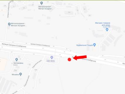 Билборд  в Киеве, 3x6  Саперно-Слобідська вул., біля АЗС WOG, в сторону Деміївської пл. (колиш. Московська пл.) схема
