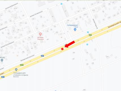 Билборд  в Киеве, 6x3  Броварський пр., 45, роздільник, в сторону ст.м. "Лісова", центру схема