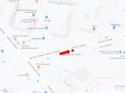 Prismatron, Prism A in Kyiv, 3x6  Pravdi av., 19a, v storonu restoranu McDonald's, st. Visgorods'koi - 326119 scheme
