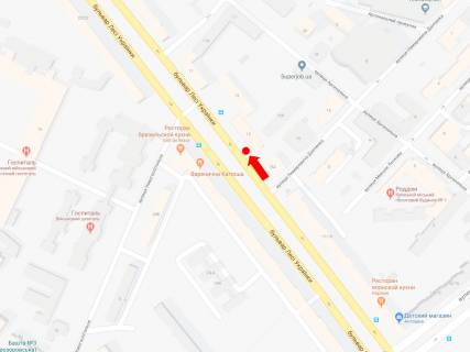 Ситилайт  в Киеве, 1.8x1.2  Українки бул., 15, в сторону вул. Хрещатик схема