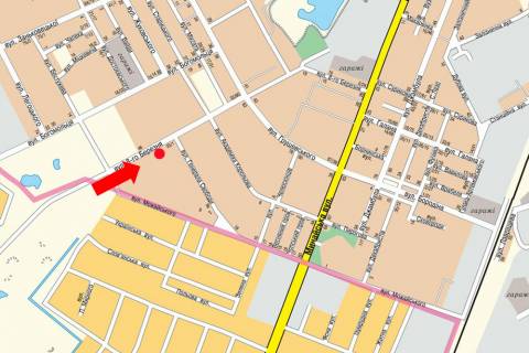Билборд  в Ужгороде, 3x6  Героїв 128-ї бригади (8 Березня) вул. / Свободи вул., біля Бізнес-центру схема