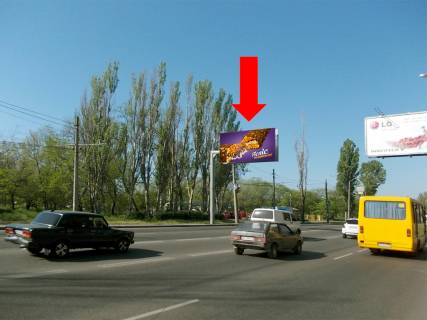 Билборд  в Одессе, 3x6  Миколаївська дорога, 289, біля автостоянки, парку "Лузановка", в центр (флажок) фото 1