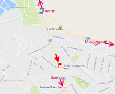 Білборд, Бігборд (Борд)  A у Безлюдівці, 3x6  Гагаріна пр., с. Безлюдівка, (5), виїзд з міста схема