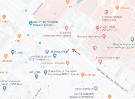 Бэклайт A в Днепр (Днепропетровск), 3.14х2.32  просп. Дмитра Яворницького (Карла Маркса) - вул. Героїв Крут (Фурманова), в'їзд до Лікарні ім. Мечникова, тупик тролейбусів схема