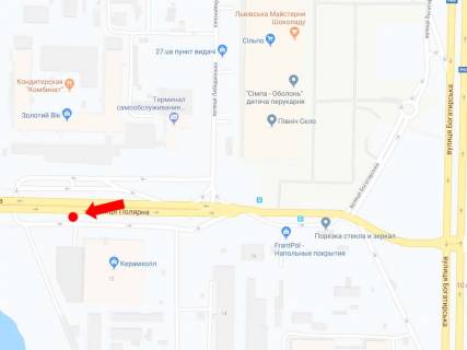 Билборд B в Киеве, 3x6  Полярна вул., 12, на мосту, в сторону супермаркету "Leroy Merlin", пл. Шевченко схема