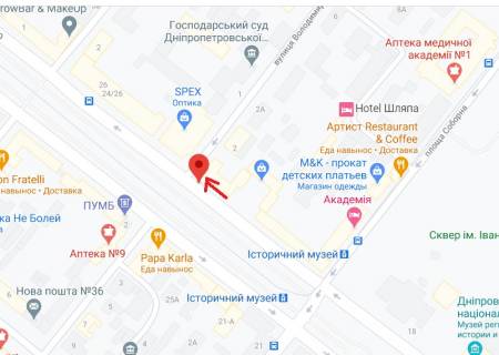 Ситилайт A в Днепр (Днепропетровск), 1.2х1.8  просп. Дмитра Яворницького (Карла Маркса) - вул. Володимира Вінніченка схема