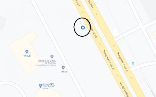 Билборд A в Днепр (Днепропетровск) Запорізьке шосе, 42 схема