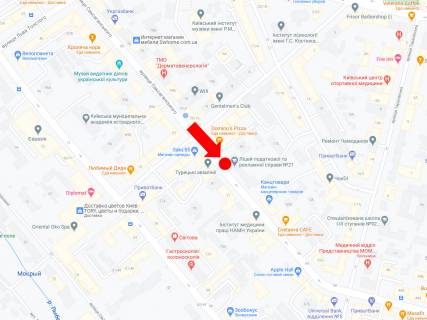 Ситилайт B в Киеве, 1.8x1.2  Саксаганського вул., 64 - вул. Паньківська, на світлофорі, до центру схема