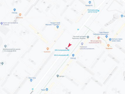 Ситилайт B в Харькове, 1.8x1.2  Тракторобудівників пр., 142, зупинка "606 мікрорайон", з центру схема