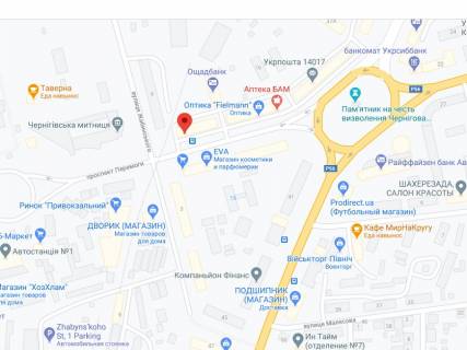 Видеоборд A в Чернигове Перемоги пр., 10, аптека "Мед Сервіс", №Х063, прайс за ролик 10 сек 1 вихід/5 хвилин, з 8:00-22:00. Розрахунок для інших параметрів трансляції уточнюйте у менеджера. - 301600 схема