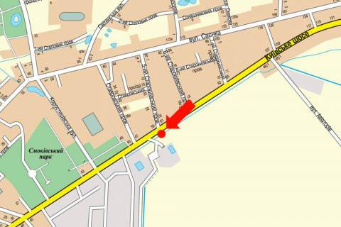 Билборд B в Житомире, 3x6  Київське шосе, біля АЗС "Лукойл", в''їзд в місто схема