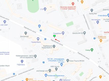 Білборд, Бігборд (Борд)  A у Києві, 6х3  Харківське шосе, 21/6 схема