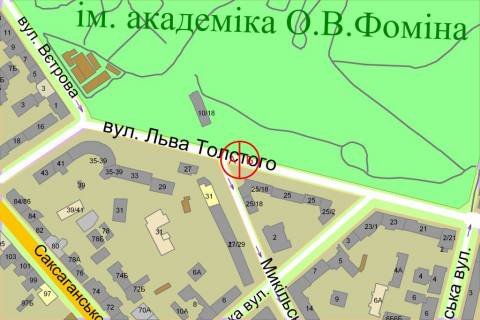 Ситилайт A в Киеве Толстого вул., 25/18, роздільник, біля ботсаду, в сторону вул. Саксаганського схема