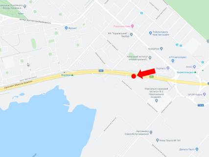Билборд B в Киеве, 3x6  Бажана пр. - вул. Горлівська, 300 м. за Харківською пл, в центр схема
