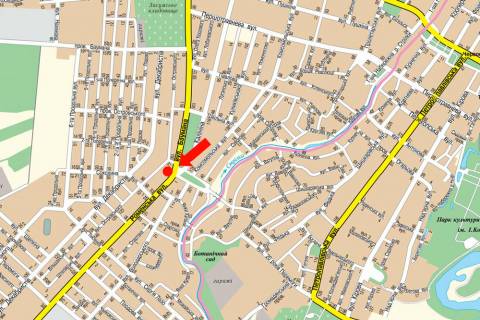 Prismatron, Prism A in Sumi, 3x6  Romens'ka st. / Banderi st. (kol. Baumana st.) / 20-ricca Peremogi st., z centru - 394074 scheme