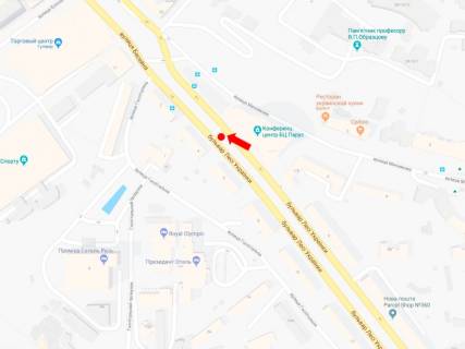 Ситилайт B в Киеве, 1.8x1.2  Українки бул., 6, в сторону вул. Хрещатик схема