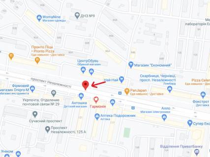 Скроллер A в Черновцах Независимости пр., 121, 5-й от ТЦ "Майдан" - 300227 схема