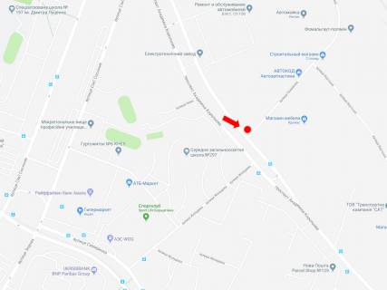 Білборд, Бігборд (Борд)   у Києві, 3x6  Корольова пр. - вул. Пшенична, в сторону супермаркету "Сільпо" схема