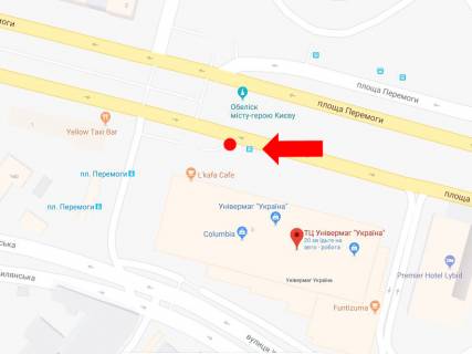 Ситилайт B в Киеве, 1.8x1.2  Галицька площа (Перемоги пл.)., 3, біля універмагу "Україна", в сторону Повітрофлотського мосту схема