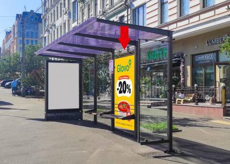 Сiтiлайт A у Києві, 1.36x2.04  Нижній Вал вул., 17, зупинка "Житній ринок", фронтальний Фото 1
