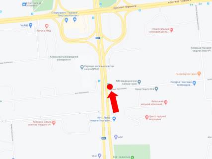 Билборд A в Киеве Кільцева дорога - вул. Верховинна, в бік просп. Берестейський (Перемоги) схема