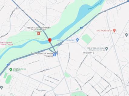 Билборд A в Ивано-Франковске, 3x6  Галицька вул. - Набережна ім. Стефаника вул., в'їзд в місто, з боку Львова схема