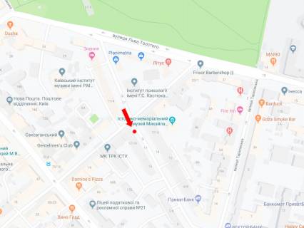 Ситилайт  в Киеве, 1.8x1.2  Микільсько-Ботанічна вул., 17/19 - вул. Паньківська, в сторону вул. Тарасівської схема