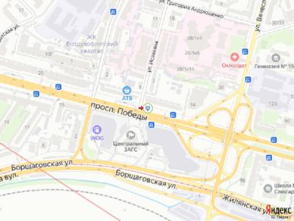 Скроллер B в Киеве просп. Берестейський (Перемоги)., 16 - Ісаакяна вул., в центр - 302248 схема