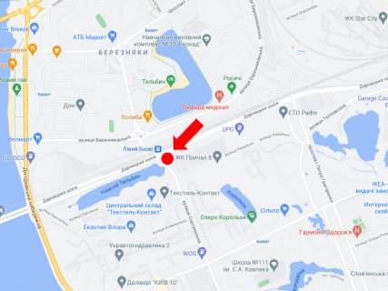 Билборд B в Киеве, 3x6  Дарницьке шосе - вул. Сортувальна, в сторону Дарницького мосту схема