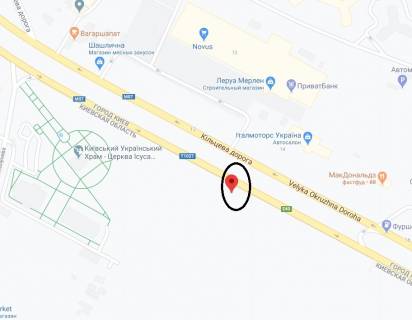 Билборд B в Киеве Кільцева дорога, 12, навпроти, в сторону Святошина схема