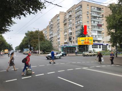 Білборд, Бігборд (Борд)   у Житомирі, 3x6  Перемоги вул., 54 / Українки вул., з центру Фото 1