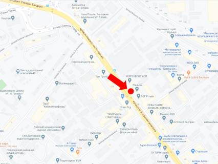 Бэклайт B в Киеве, 2.3x3.14  Новокостянтинівська вул. 18, БЦ "Ріальто", Укррічфлот, в сторону центру, Подолу схема