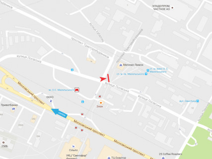 Билборд B в Харькове, 3x6  Тракторобудівників пр. - Лосівська вул. схема
