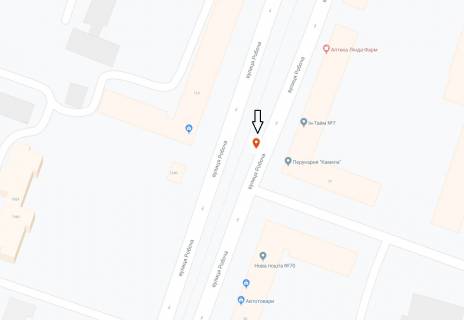 Бэклайт A в Днепр (Днепропетровск), 3.14х2.32  вул. Робоча, біля буд. №81, рух у бік просп. Лесі Українки (Пушкіна) схема