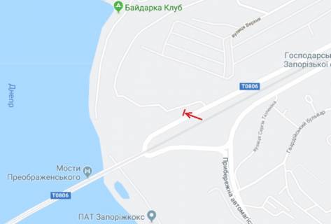 Билборд A в Запорожье, 6х3  Величара (Тюленіна) вул., біля Преображенського мосту схема