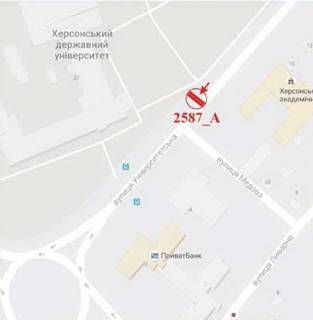 Билборд A в Херсоне Університетська (40 років Жовтня) вул., театр Ляльок схема