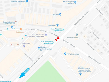 Ситилайт B в Харькове, 1.8x1.2  Павлова вул., 165в, зупинка "ст.м. Барабашова", в центр схема