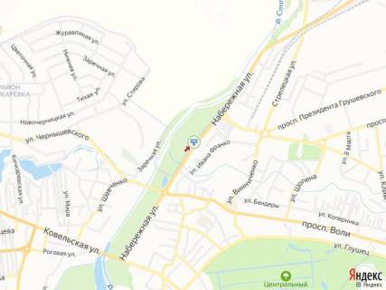 Билборд B в Луцке, 3х6  Набережна, 28, оптові склади схема