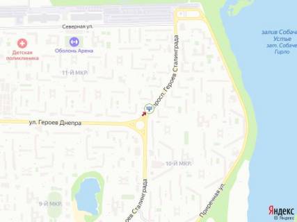 Билборд B в Киеве просп. Володимира Івасюка (Героїв Сталінграда)., 57, в сторону Північна вул. схема
